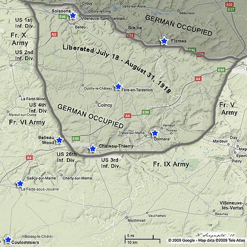 Map of Chateau-Thierry sector